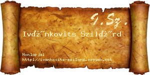Ivánkovits Szilárd névjegykártya