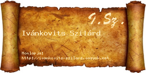 Ivánkovits Szilárd névjegykártya